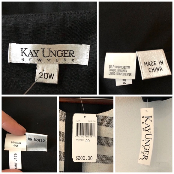 NEW Kay Unger New York Linen Blend Striped Blazer - Picture 8 of 8